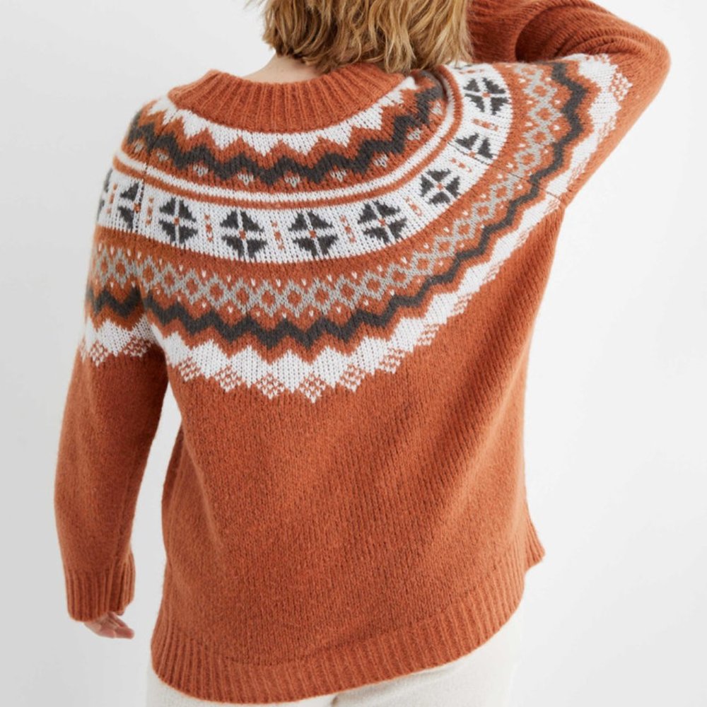 SOLD | aeo • nwot oversized fair isle sweater & pom beanie set • small | - Picture 3 of 6